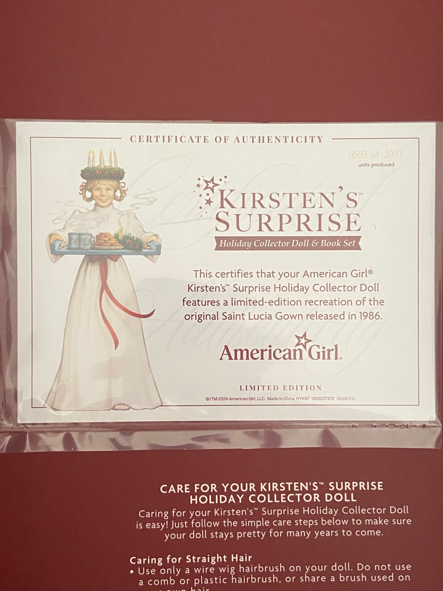 American Girl LE Kirsten St. Lucia Doll