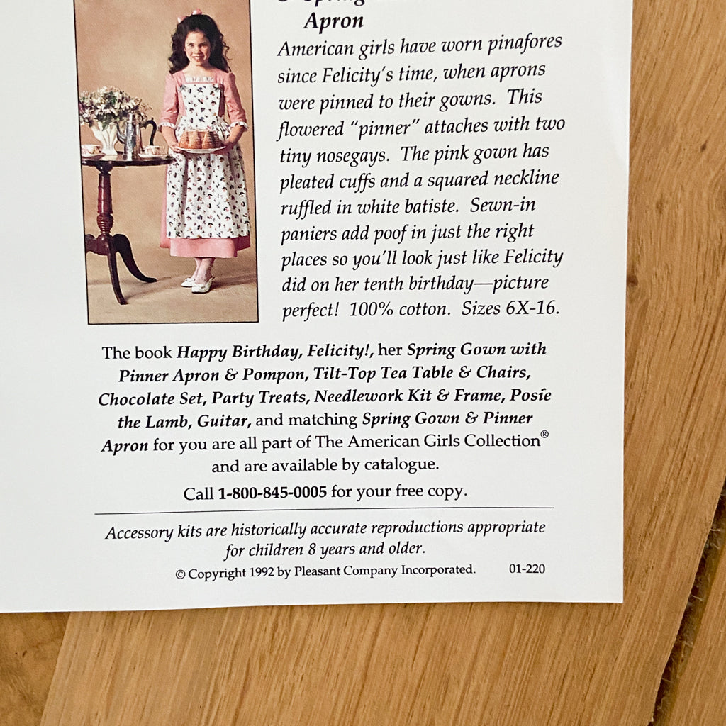 American Girl Felicity Birthday Outfit 1992