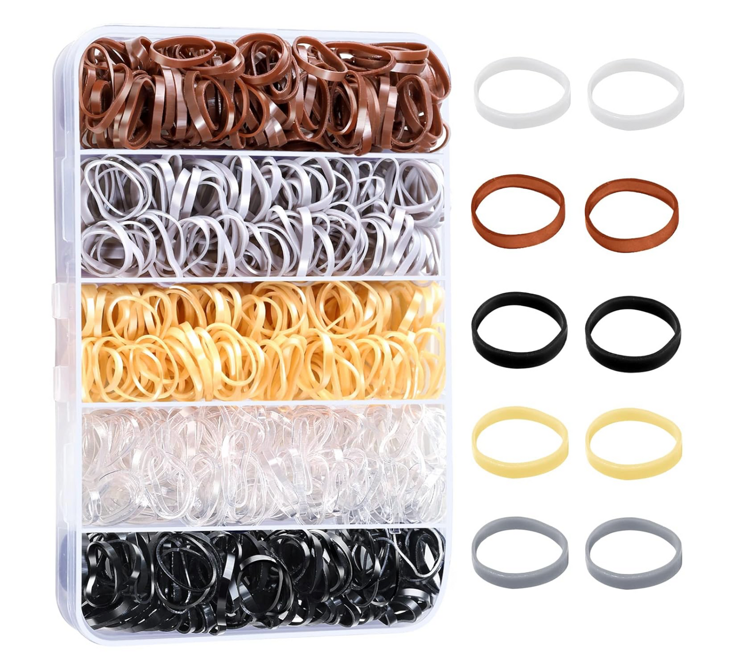 Black and 80's-colored Hair Elastics